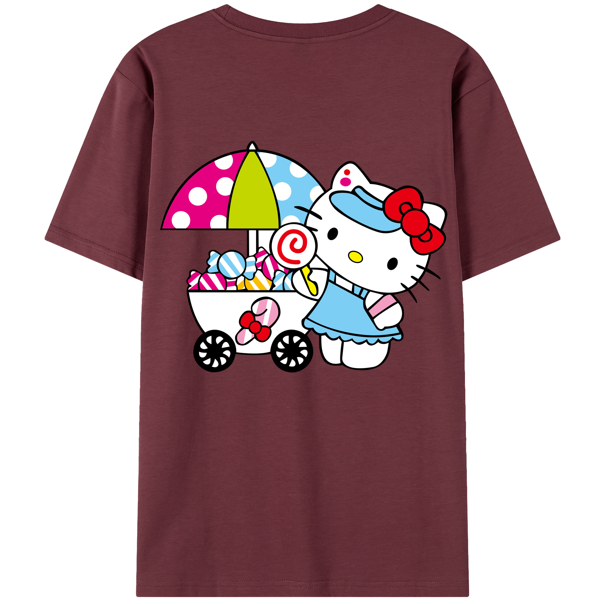 （画像用） Hello Kitty ハローキティ 綿100％半袖Tシャツ（背面プリント）